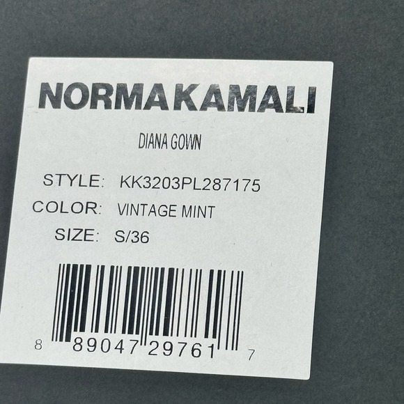 Norma Kamali One Shoulder Asymmetrical Diana Gown in Vintage Mint Size S NWT - Picture 11 of 12